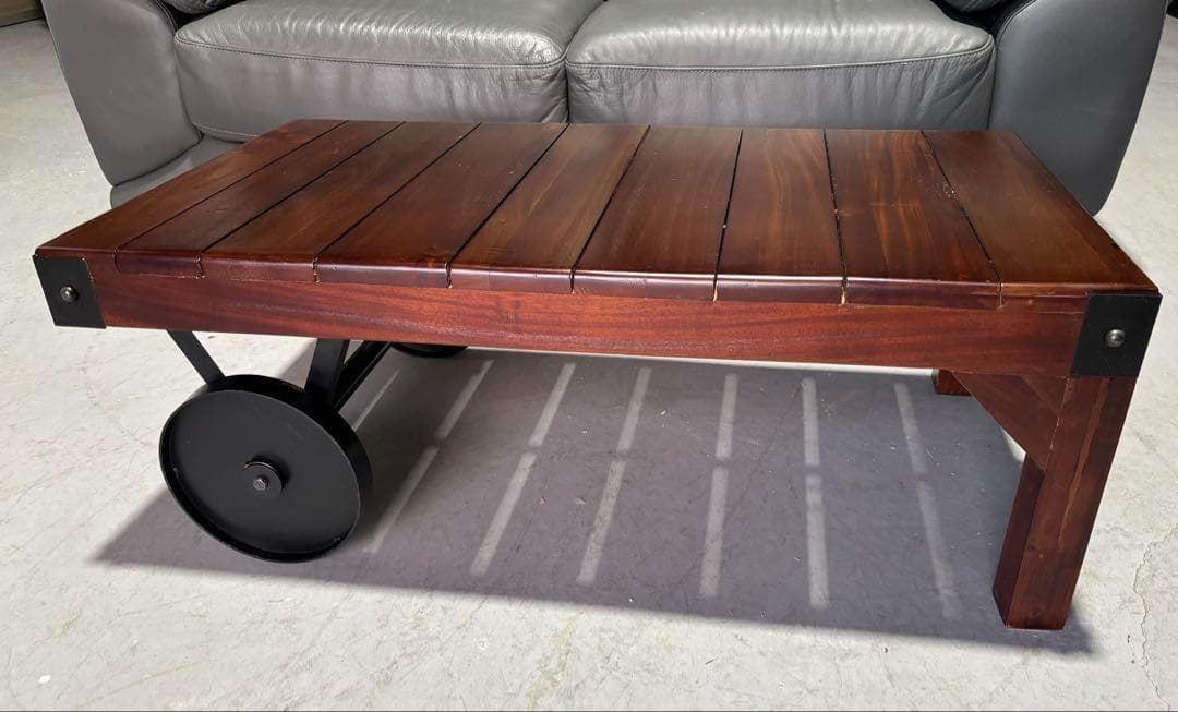 おしゃれ 車輪 移動可能 ローテーブル キャスター 取っ手付き Used/キレイ