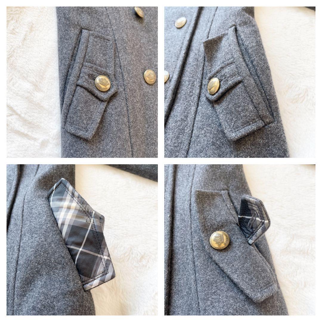 美品★バーバリーブルーレーベル　Pコート　金ボタン　ナポレオンコート　38