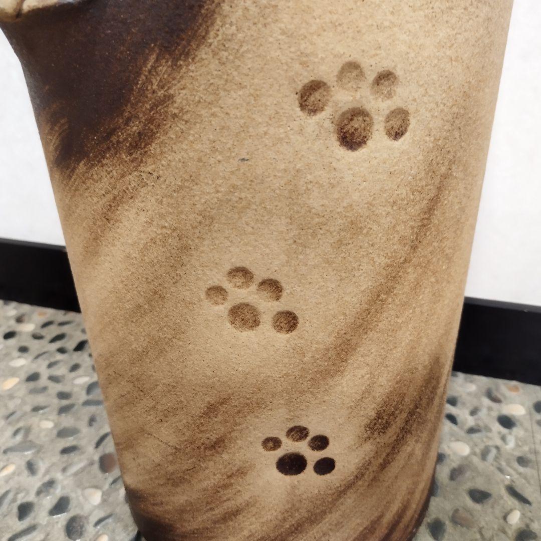 値下げ【新品・未使用】猫の傘立て　へちもん　信楽焼　ネコ　シンプル　インテリア