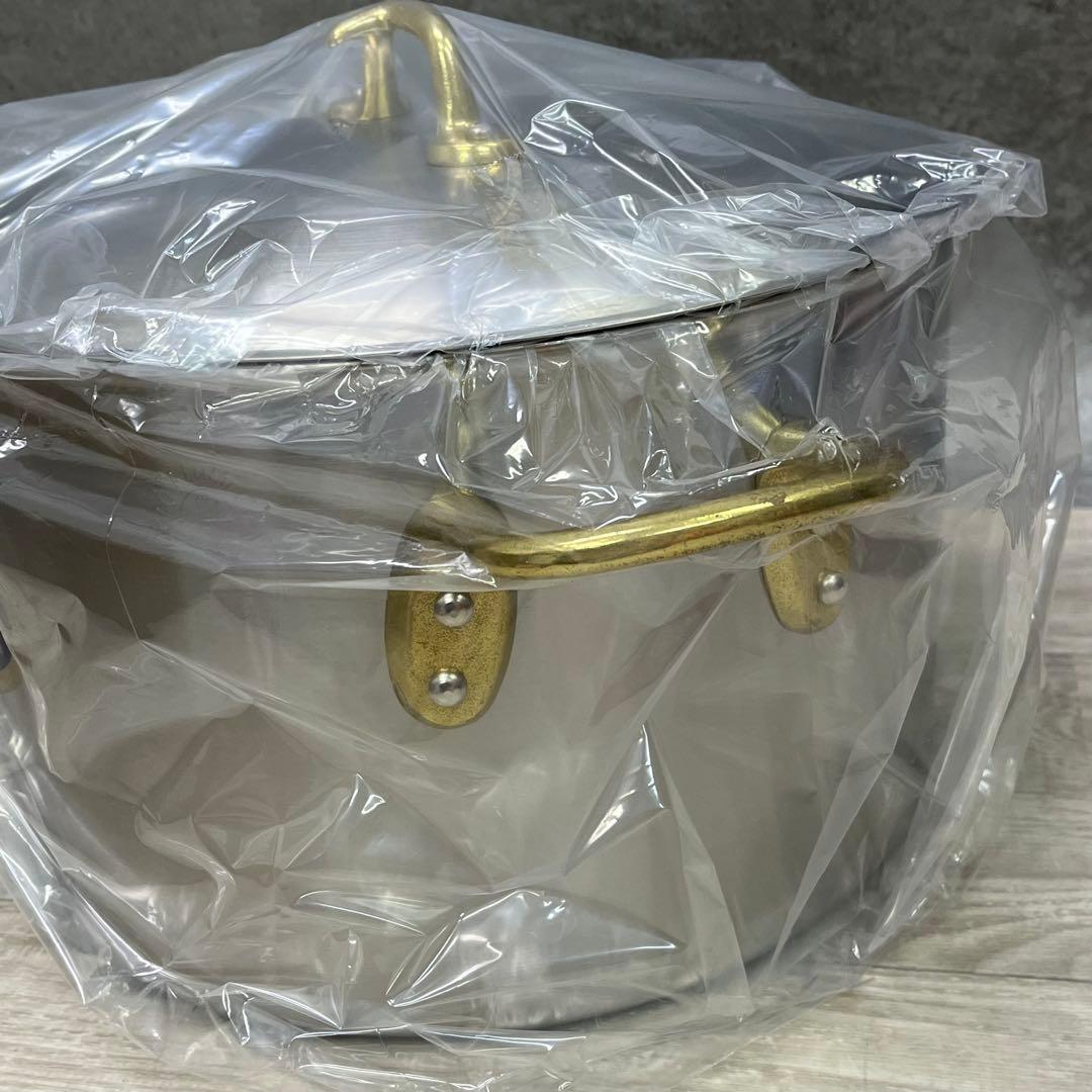 未使用 中尾アルミ製作所 キングデンジ 半寸胴鍋 33cm 18L nakao