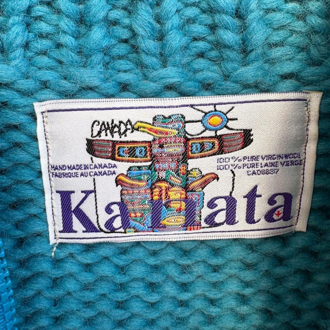 肉厚◎ カナダ製　Kanata カナタ　ハーフジップ　カウチン　セーター　ニット