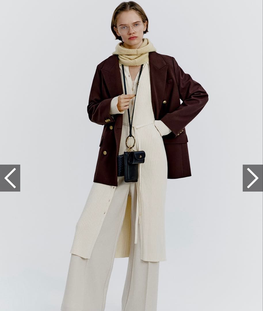 金釦ダブルブレストロングブレザー ミラオーウェン