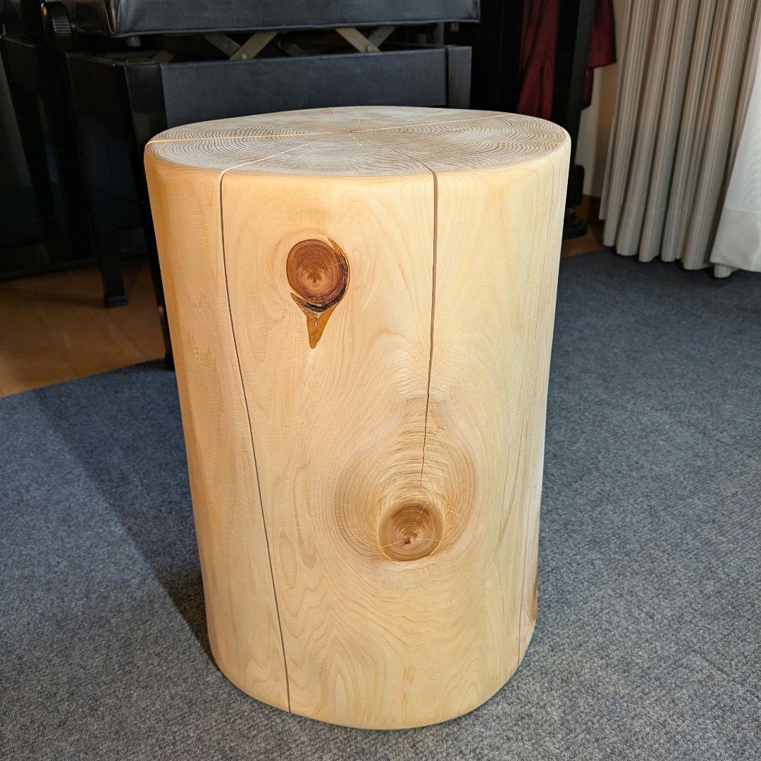 天然ヒバ　丸太　椅子　スツール　テーブル　高さ約40.5㎝