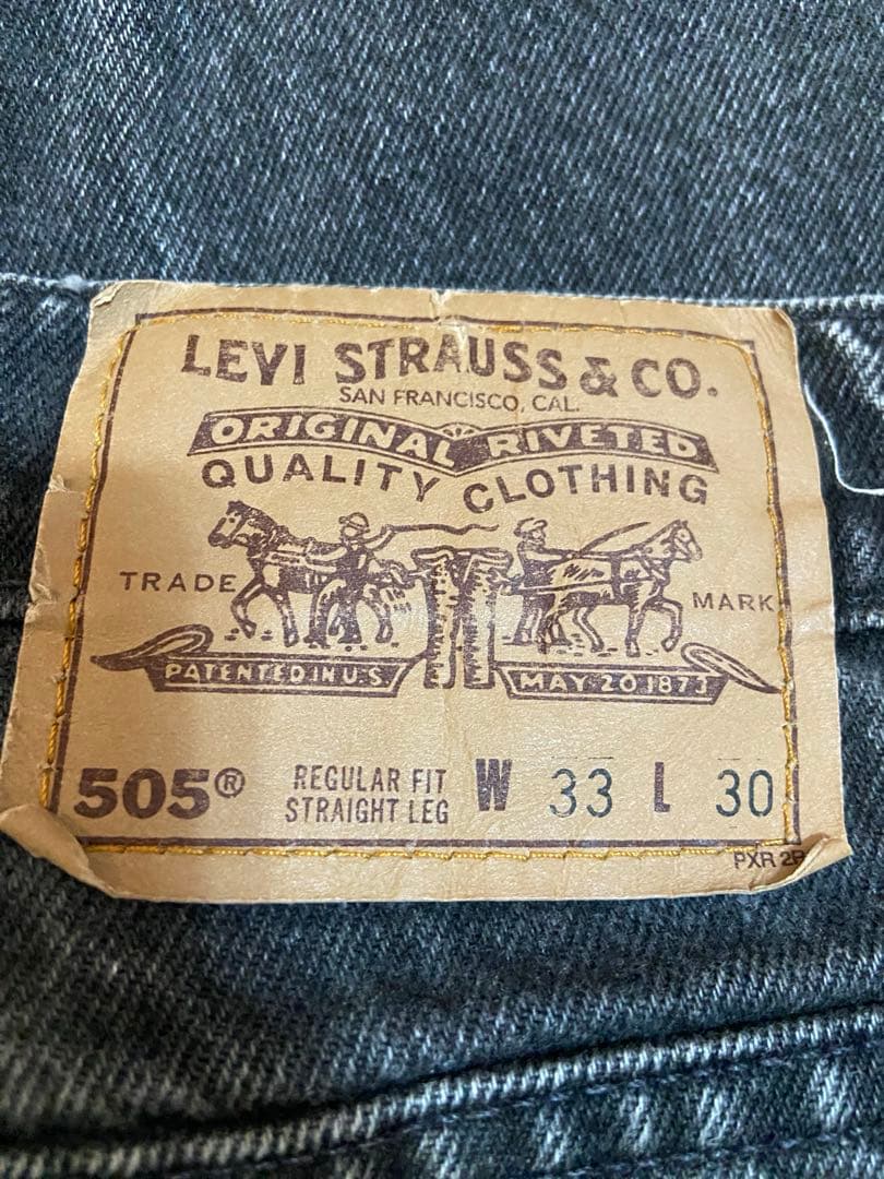 (値下げ)リーバイスブラックデニム505 W33 L30 ®️オレンジタブ
