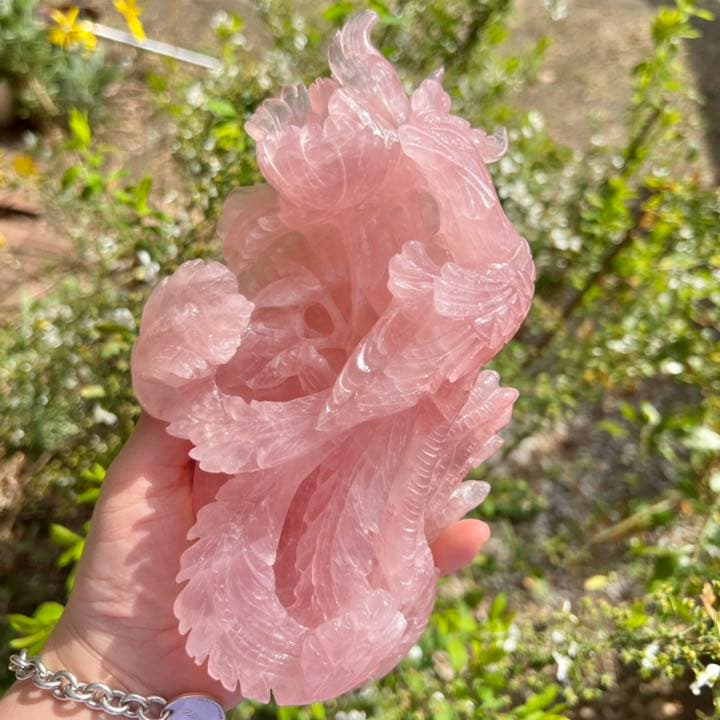 ローズクォーツ 鳳凰/牡丹