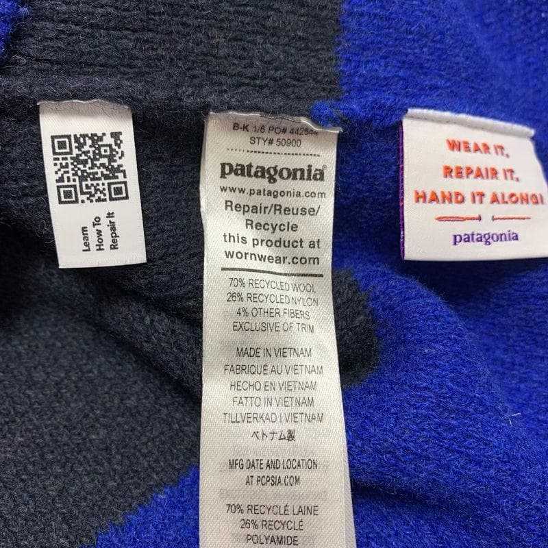 23年製 パタゴニア リサイクルウール ラグビーセーター XS 紺 50周年