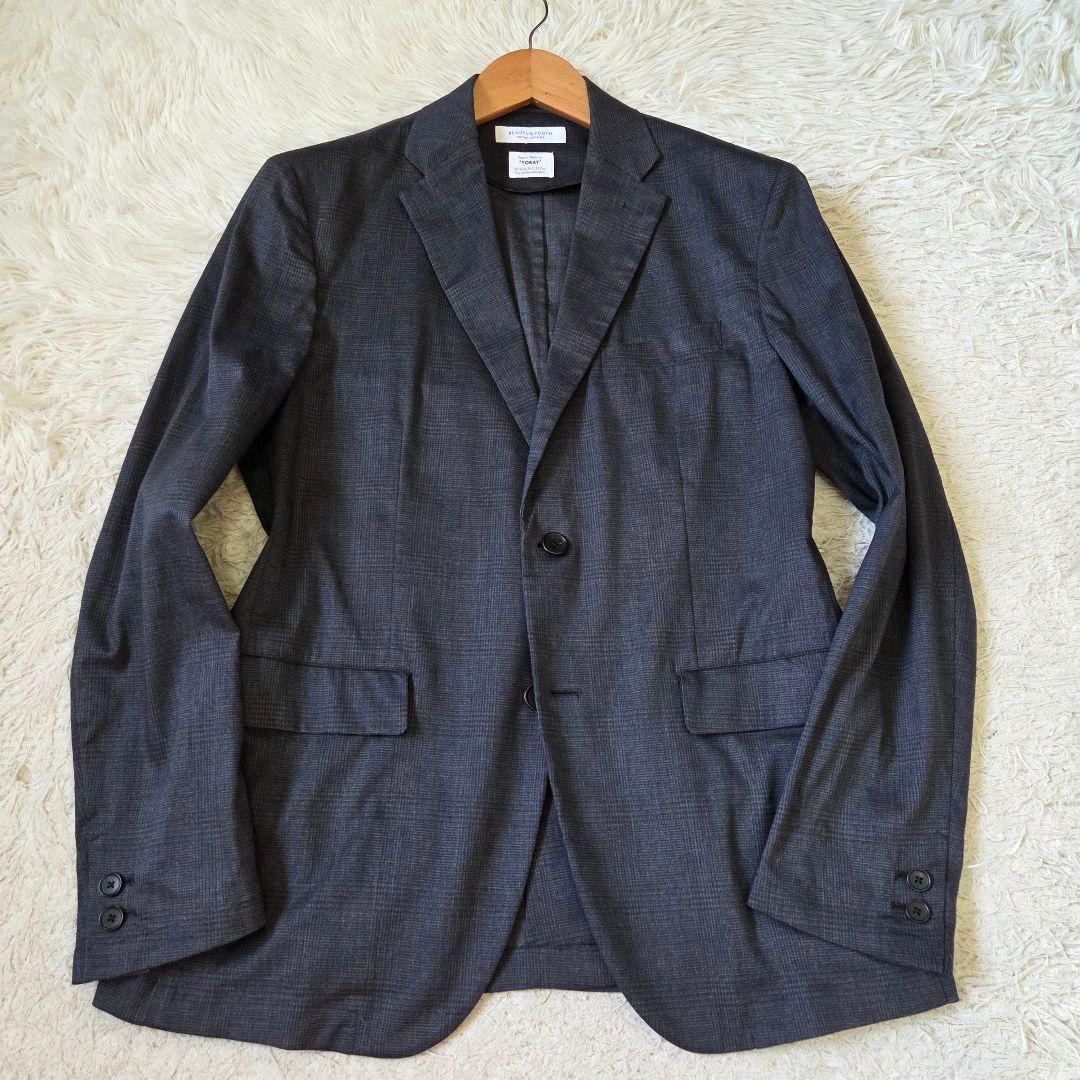 美品 ユナイテッドアローズ TORAY スーツ リネン混 サイズL 濃紺
