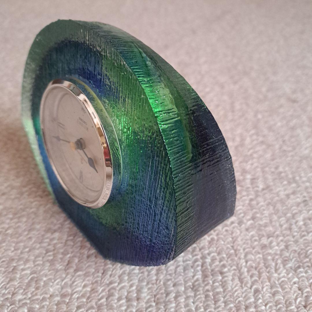 SEIKO EMBLEM 彩色硝子　置時計