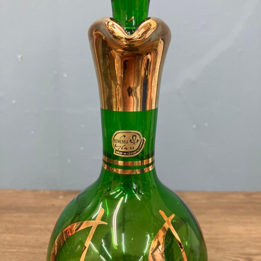 E-1 ボヘミアンガラス デキャンタ ショットグラス 6客セット 食器