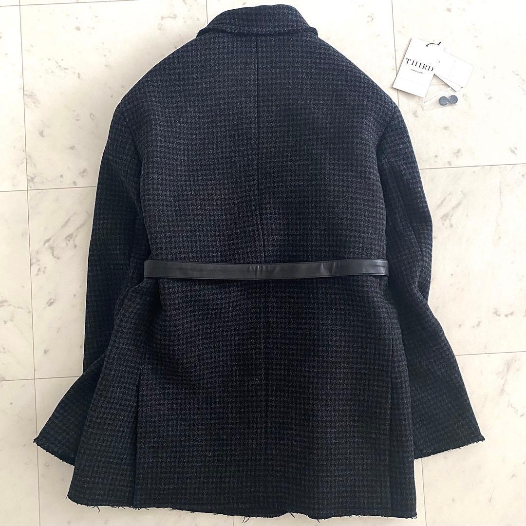 新品タグ付きサードマガジン 雑誌多数掲載モデル ハウンドトゥースジャケットコート