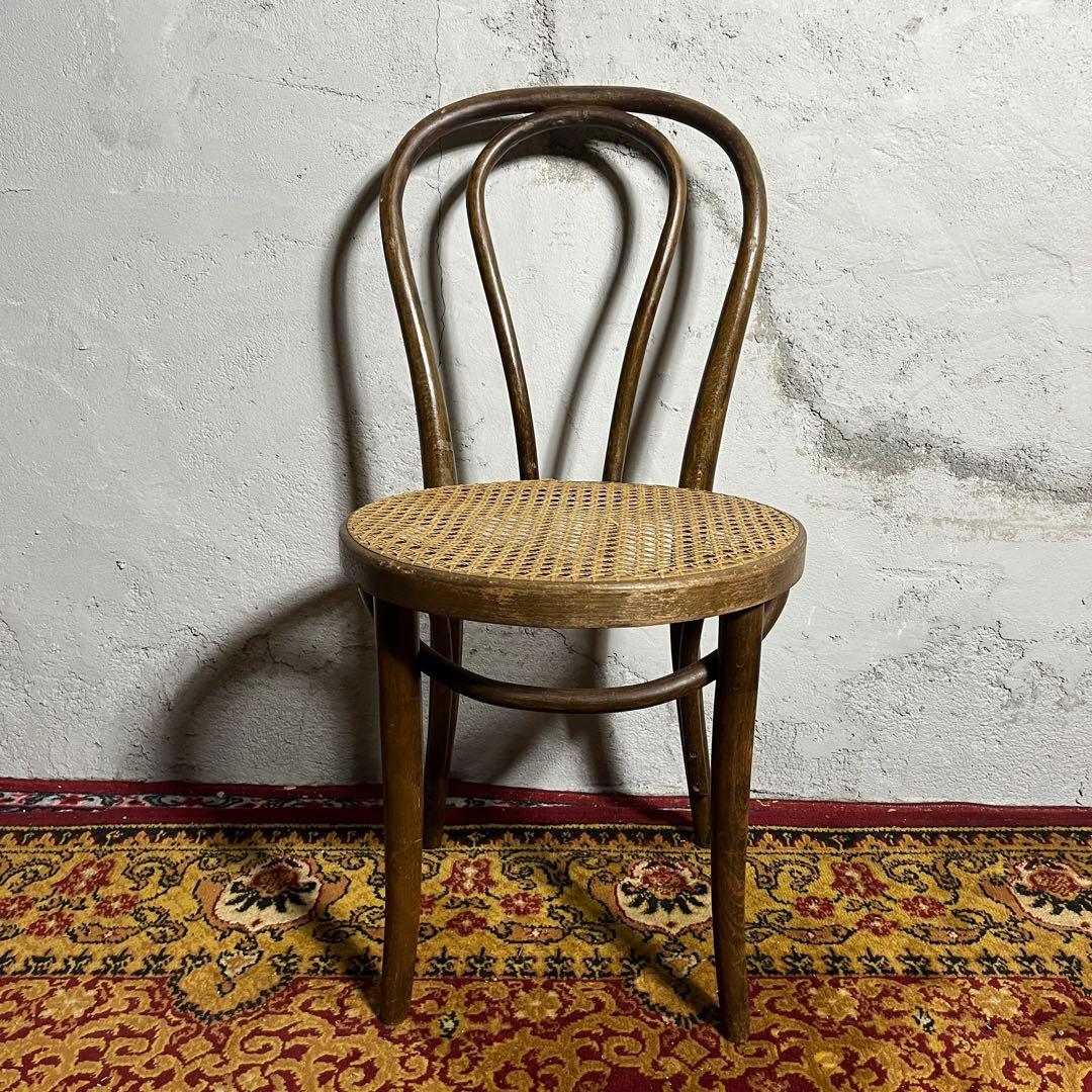 マルニ木工 ベントウッドチェア ラタン座面 昭和レトロ 曲木椅子②