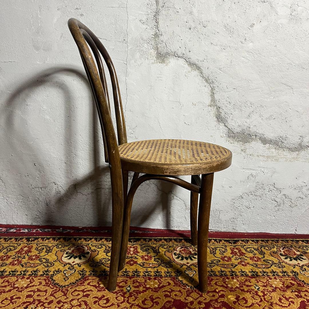 マルニ木工 ベントウッドチェア ラタン座面 昭和レトロ 曲木椅子②