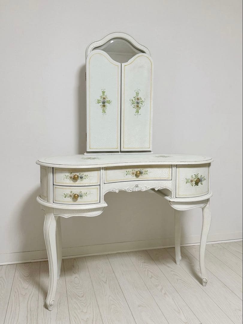 ロココ調 アンティークフレンチ ハンドペイントドレッサー 化粧台