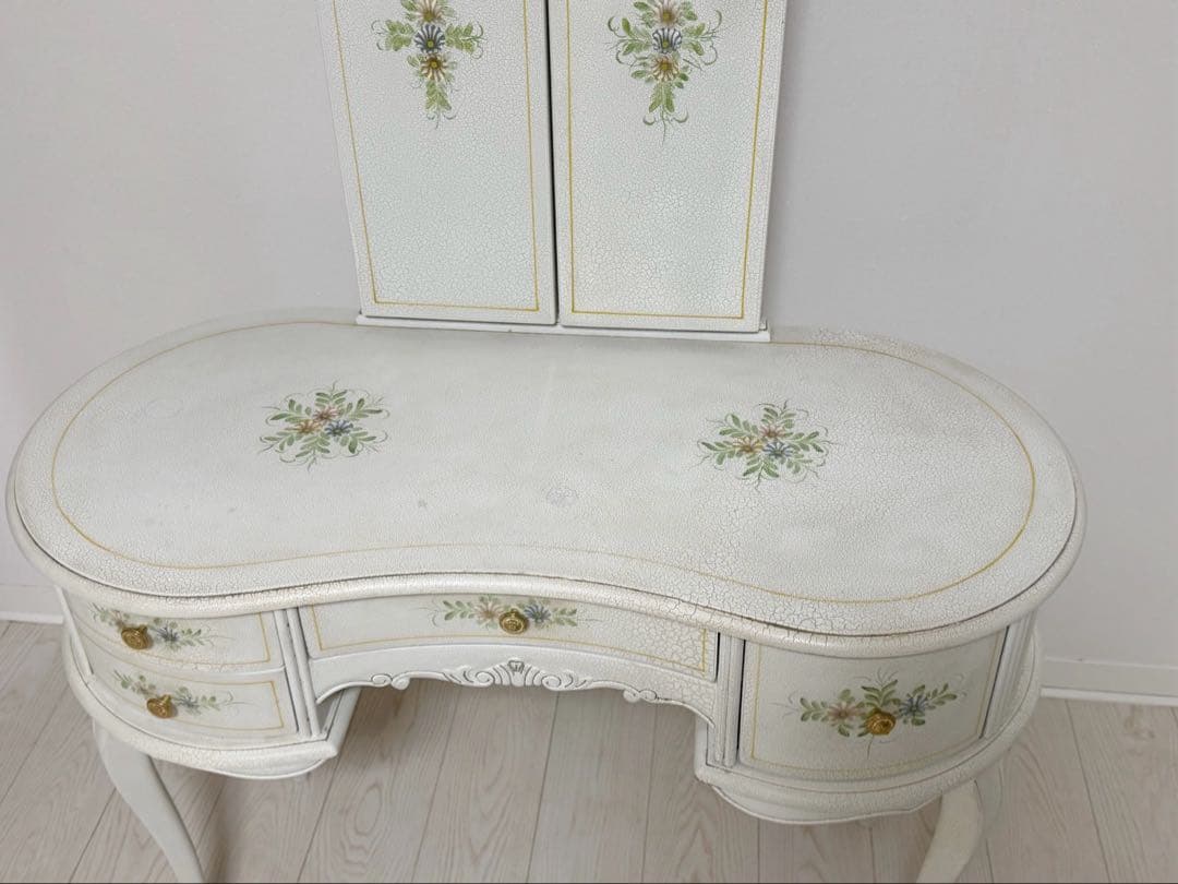 ロココ調 アンティークフレンチ ハンドペイントドレッサー 化粧台