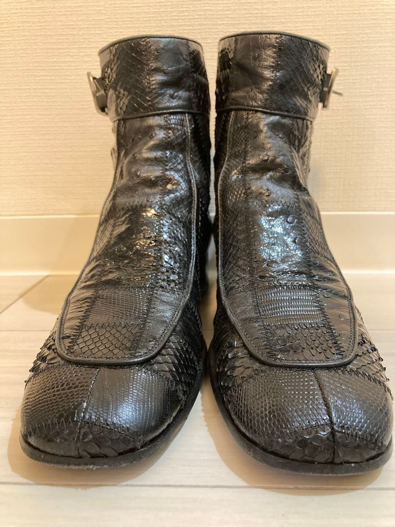 サンローラン　ブーツ　エキゾチックレザー　付属品完備