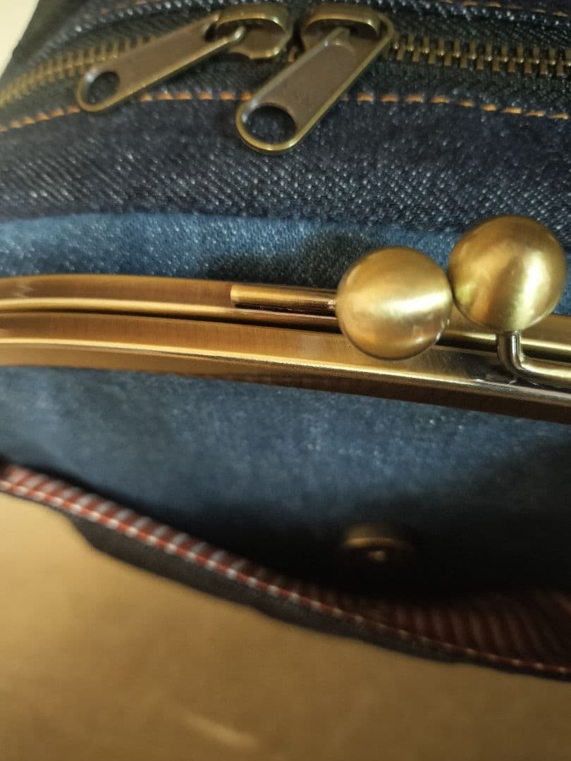 あやの小路 AYANOKOJI がま口ポシェット型ボディバッグ デニム 2way