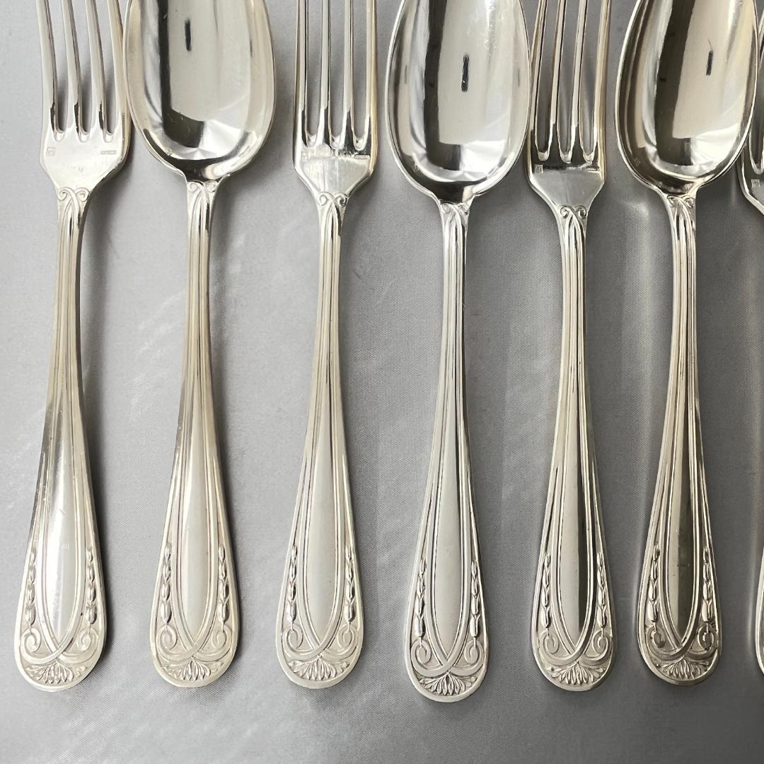 【仏蘭西】 レリーフ ディナーサイズカトラリーセット12本 アールヌーボー