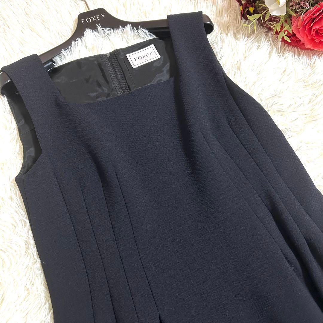 美品✨フォクシー ウール100% クリーニング済み ノースリーブ ワンピース