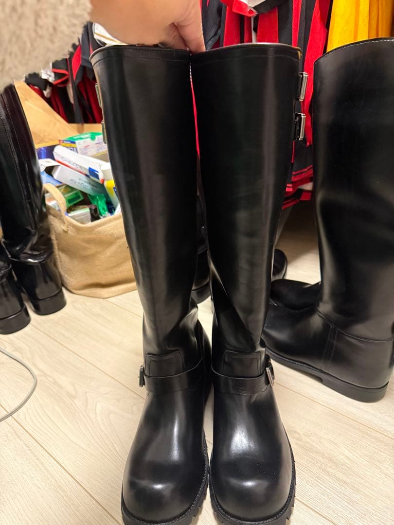 メンズ　ロングブーツ　乗馬、コスプレ、本革　レザー　エンジニアブーツ　日本軍