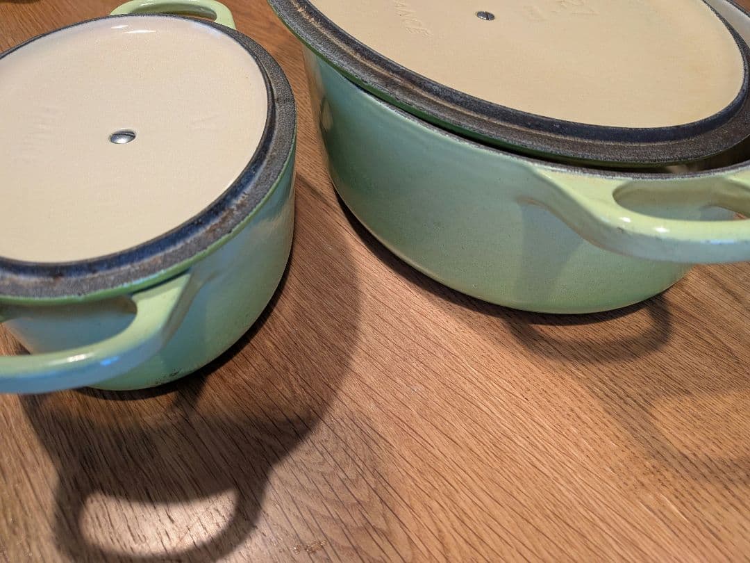 LE CREUSET ホーロー鍋セット グリーン 大小