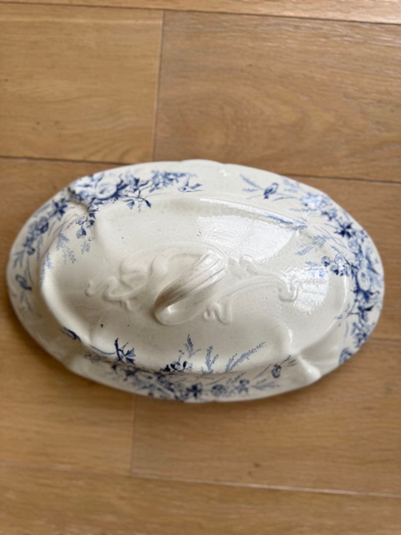 フランスアンティーク陶器クレイユモントローlinotteレアなスーピエール