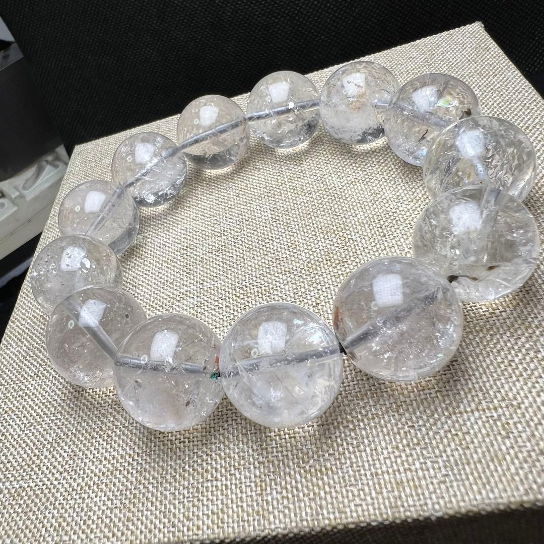 【711012】虹入り 大玉 ハーキマーダイヤモンド 17.7mm ブレスレット