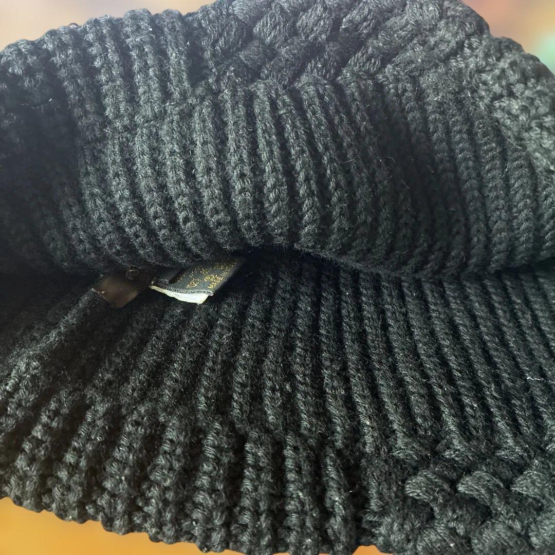 LOUIS VUITTON ルイヴィトン ニット帽 ビーニー ブラック　黒　L