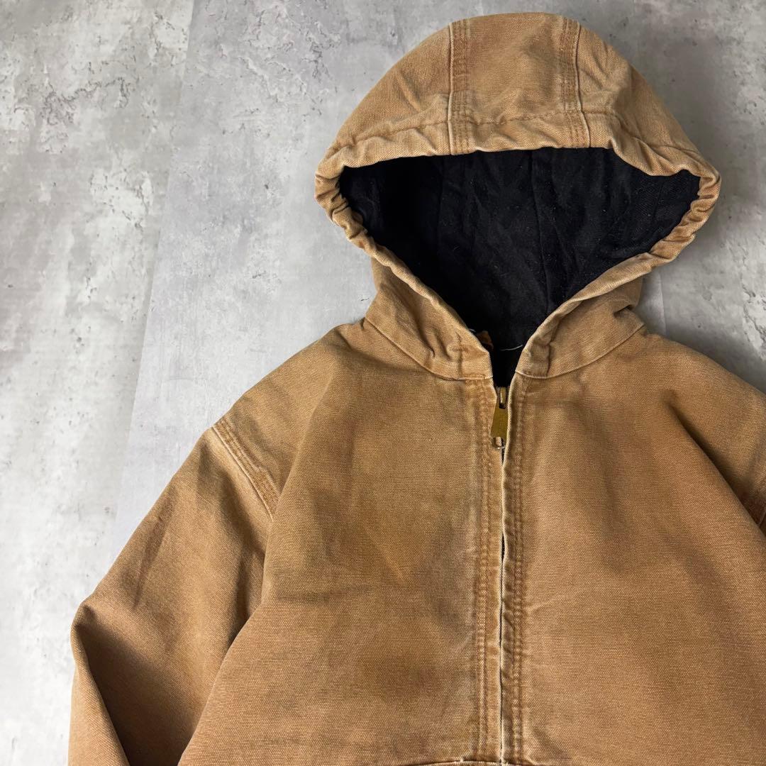 Carhartt カーハート ダック地 アクティブパーカー ブラウン KIDS