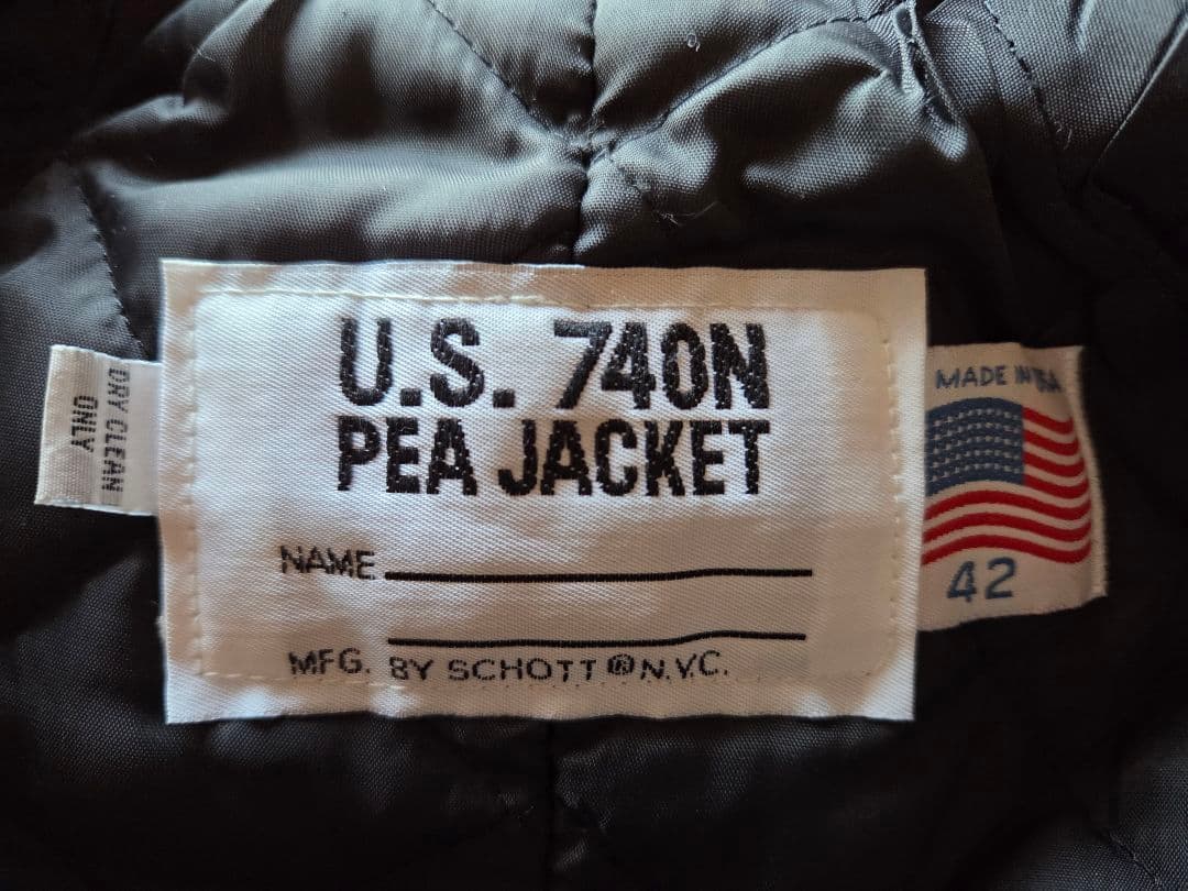Schott U.S. 740N Pea Jacket サイズ42 ブラック
