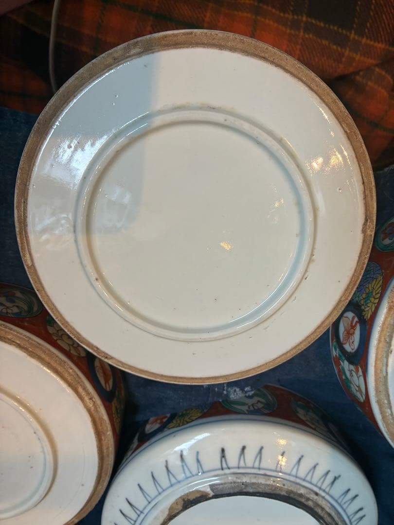 古伊万里　色絵　陶重　重箱　お節料理　江戸時代　傷直しあり　欠け無し