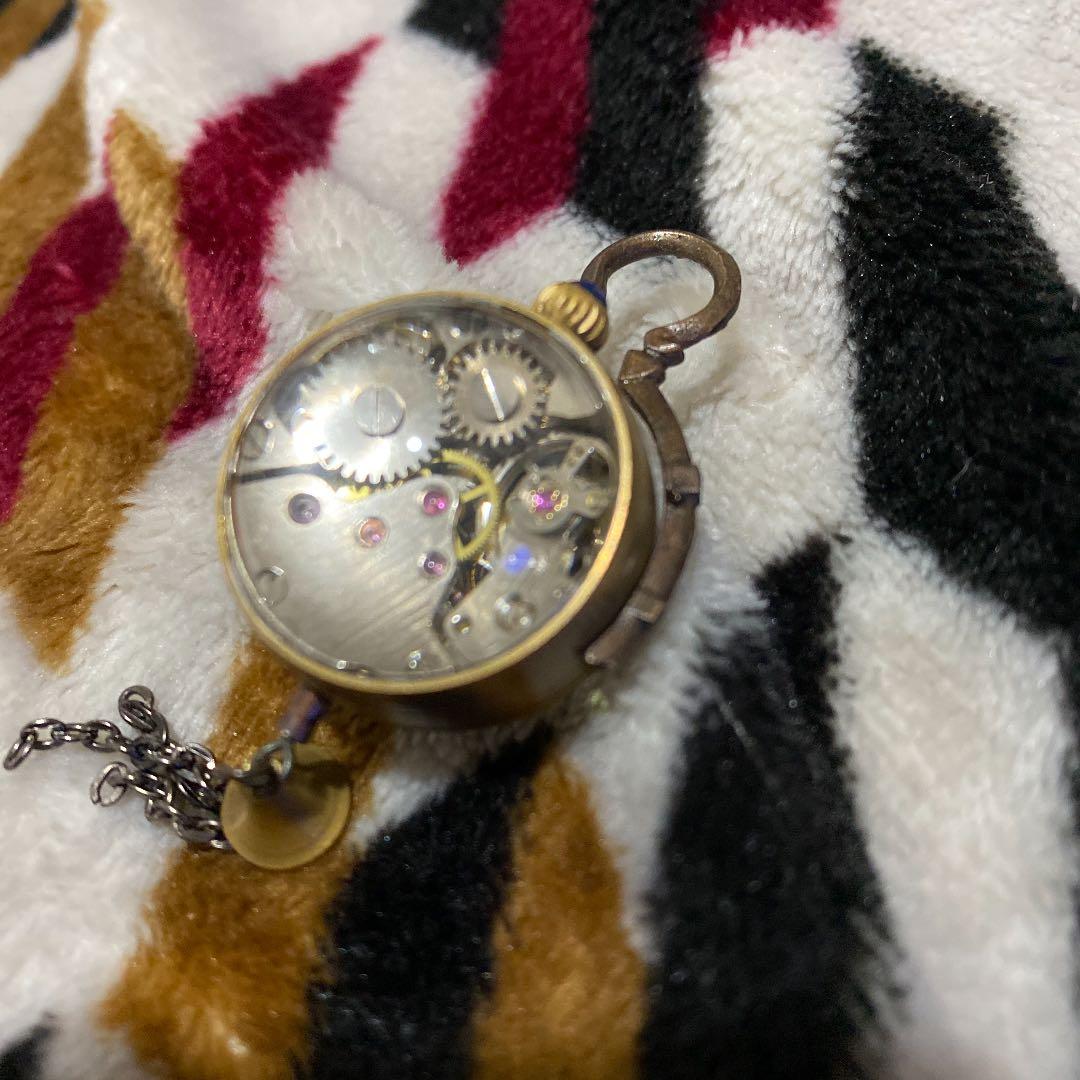 球体時計　クリスタルボール　アンティーク　スイス製