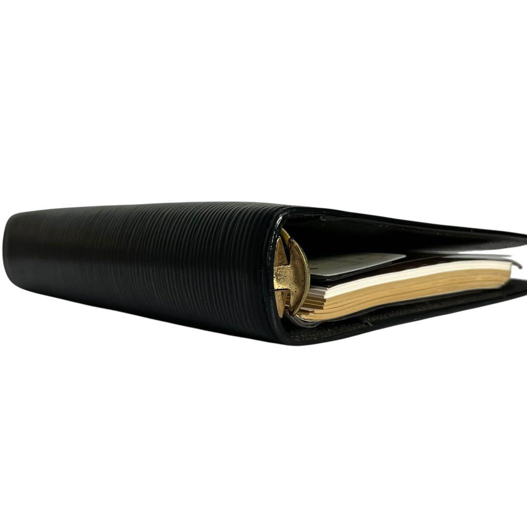 外観美品 ルイヴィトン エピ レザーリング式ファイル 黒 手帳 鑑定済 13