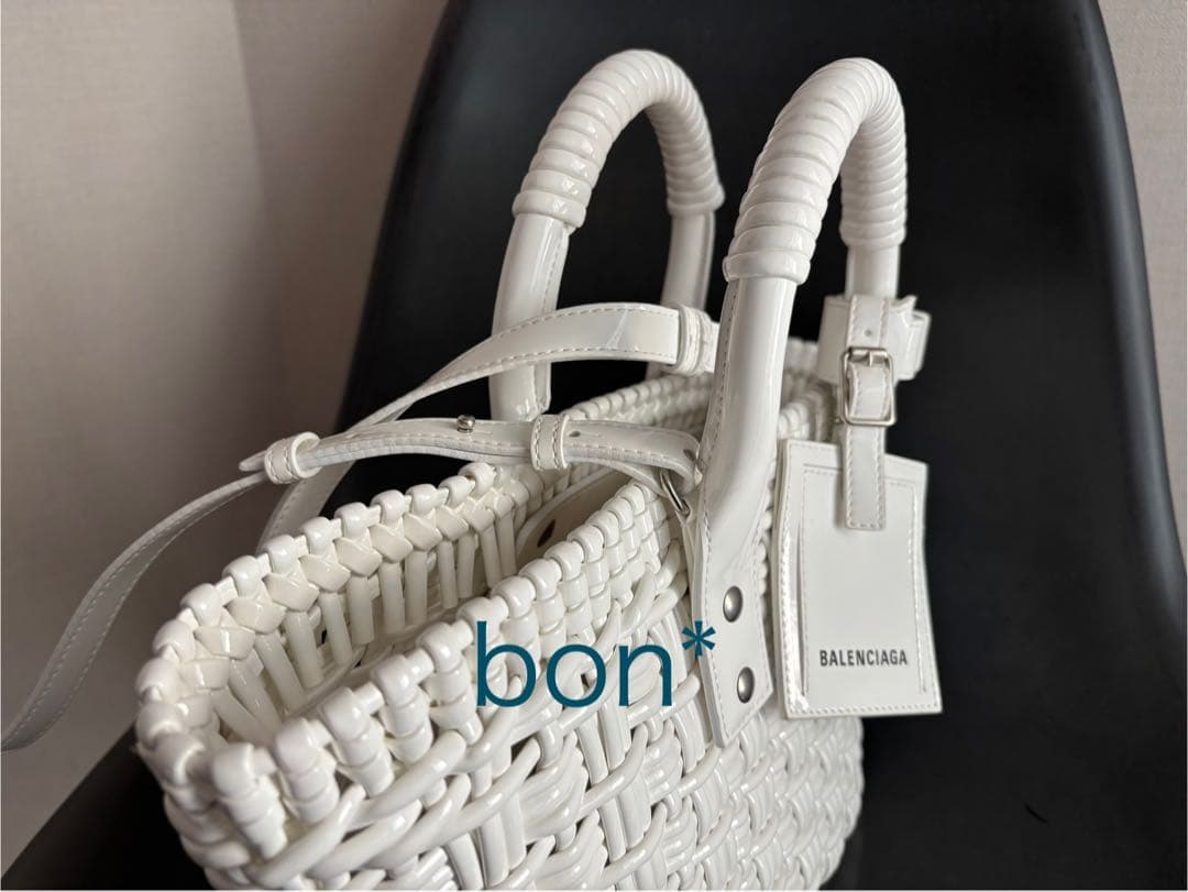 y【購入証明書あり】BALENCIAGA ビストロ バッグXS カゴバッグ