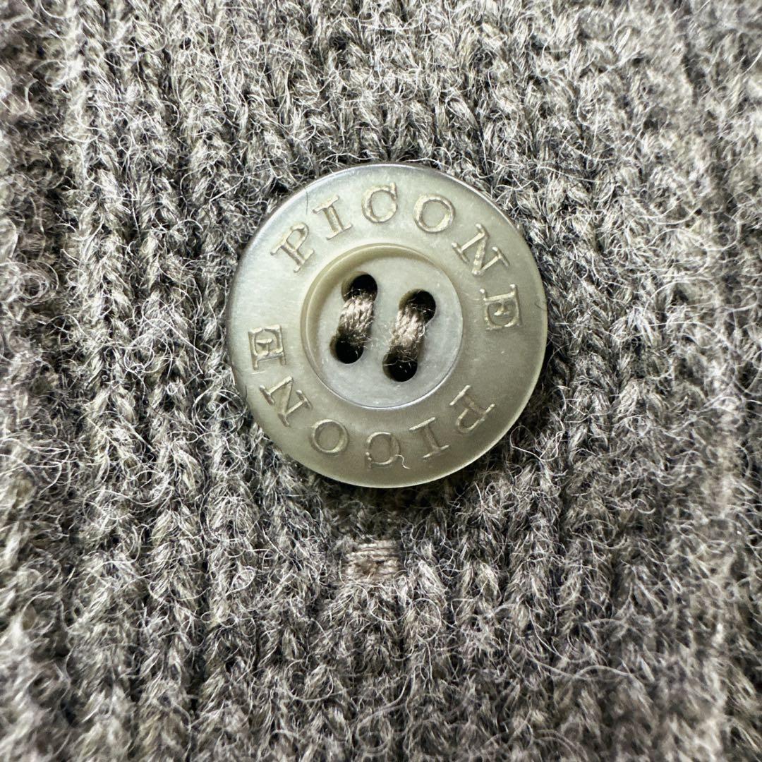 美品 ピッコーネ ヤク カシミヤ ニットカーディガン ハイネック グレー M