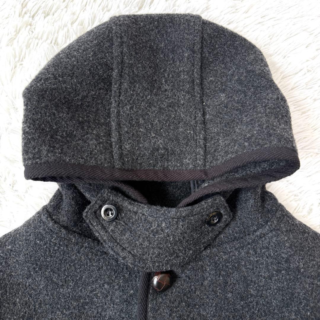 【極美品✨】ダントン ウールモッサコート フード付き ジャケット ダークグレーL