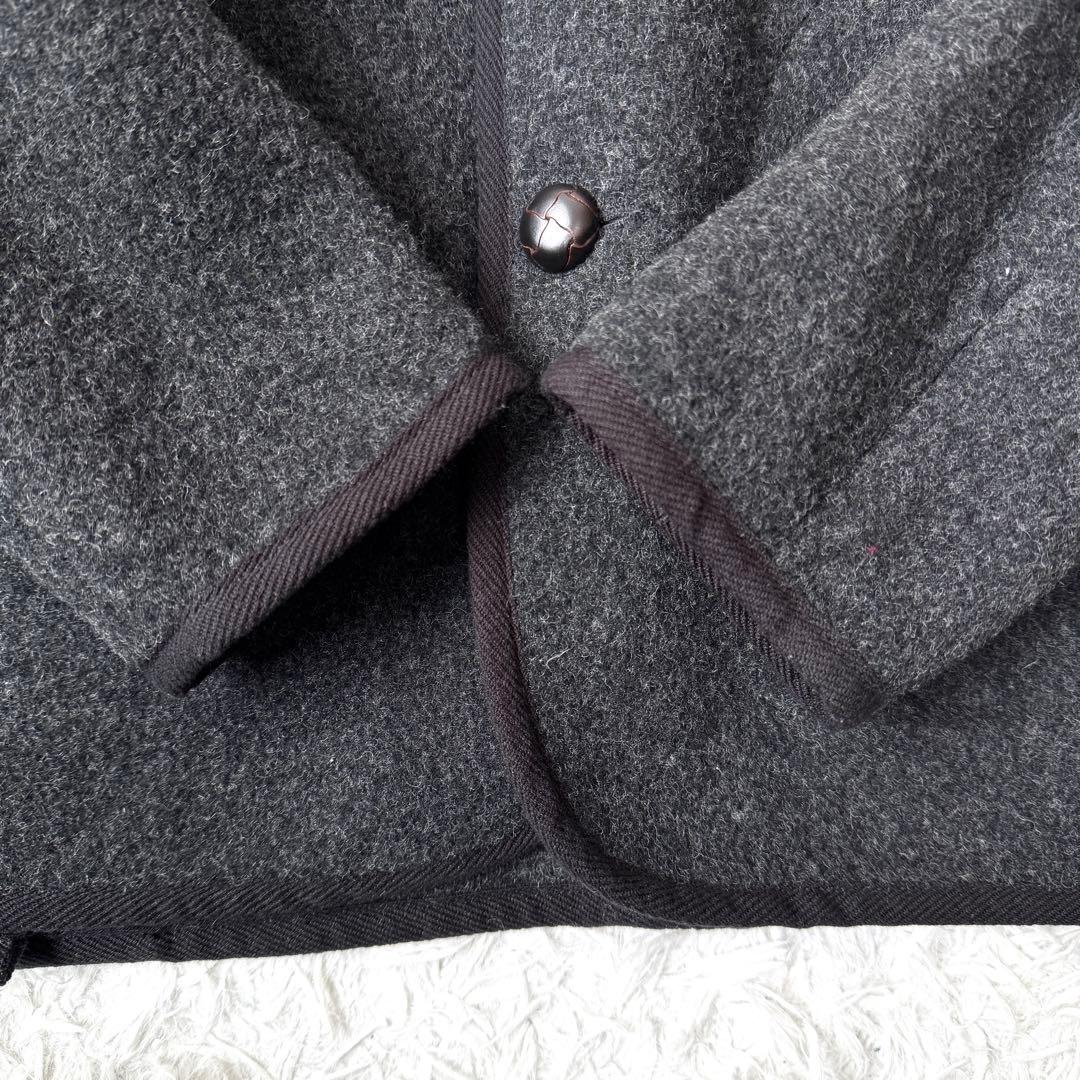 【極美品✨】ダントン ウールモッサコート フード付き ジャケット ダークグレーL