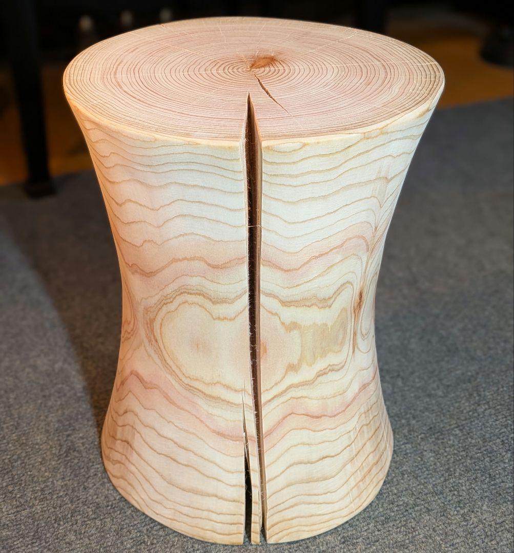檜　丸太　椅子　スツール　高さ約32.5㎝