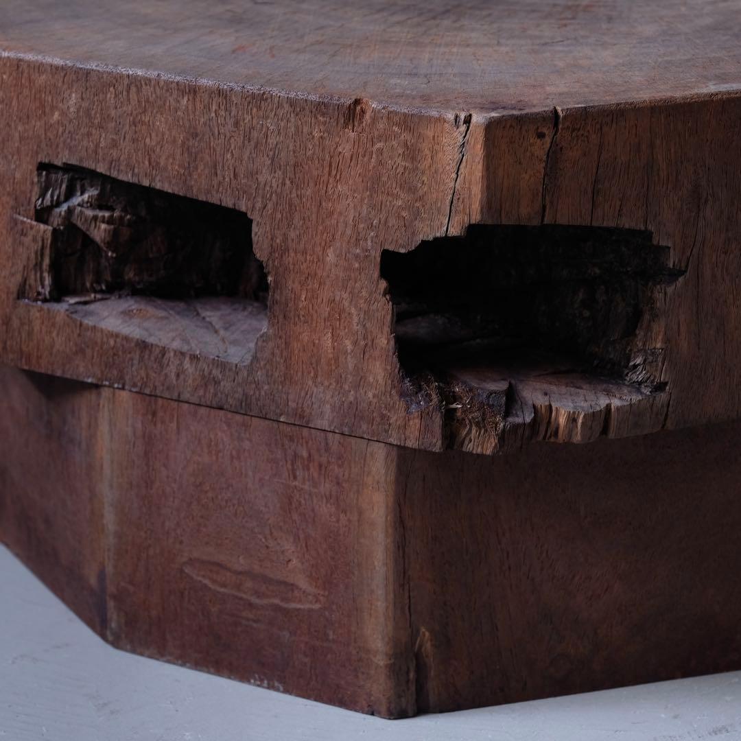 欅材 古い花台　展示台 座卓 サイドテーブル ローテーブル 古家具 アンティーク