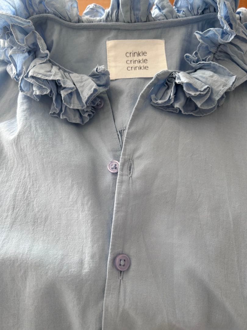 美品crinkle crinkle crinkle コットンフリルカラーブラウス