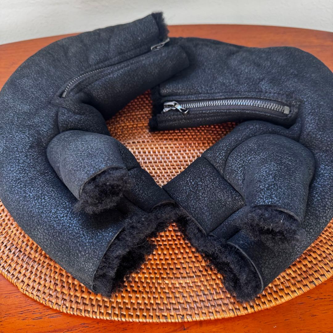 【ユリウスJULIUS ラムレザーボアジップグローブ 】