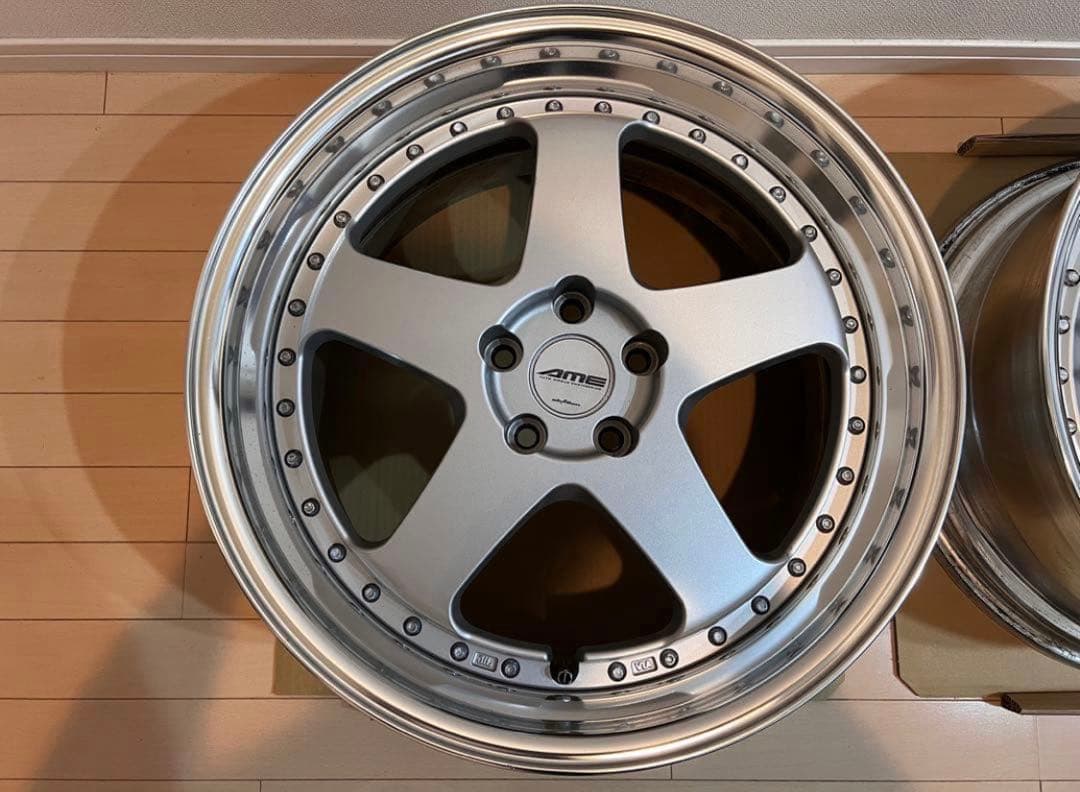 4本　AME シャレンVFX 20インチ シルバー 5スポーク　深リム