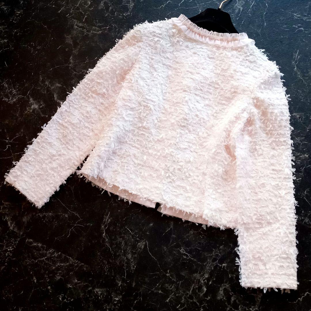 エムズグレイシー♡ファンシーツイード♡フリル♡華やか 上品 ジャケット 姫ピンク