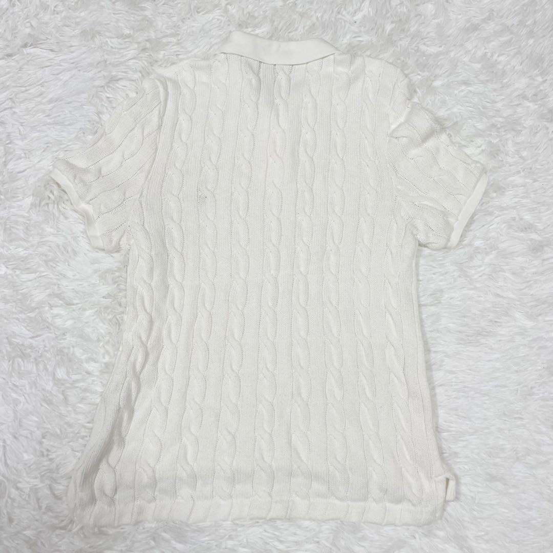 【美品】 ポロラルフローレン 半袖 ポロシャツ ケーブルニット ポニー刺繍 XL