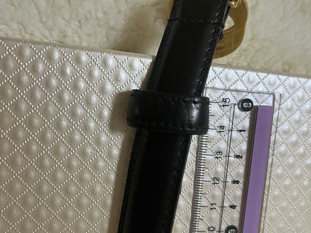 GUCCI グッチ　ブラックレザー ベルト　ゴールド　ダブルGロゴ