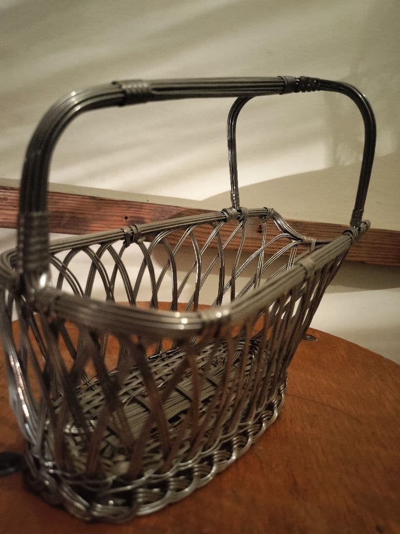 フランス製アンティーク★ワインボトルバスケット　くすみ無し
