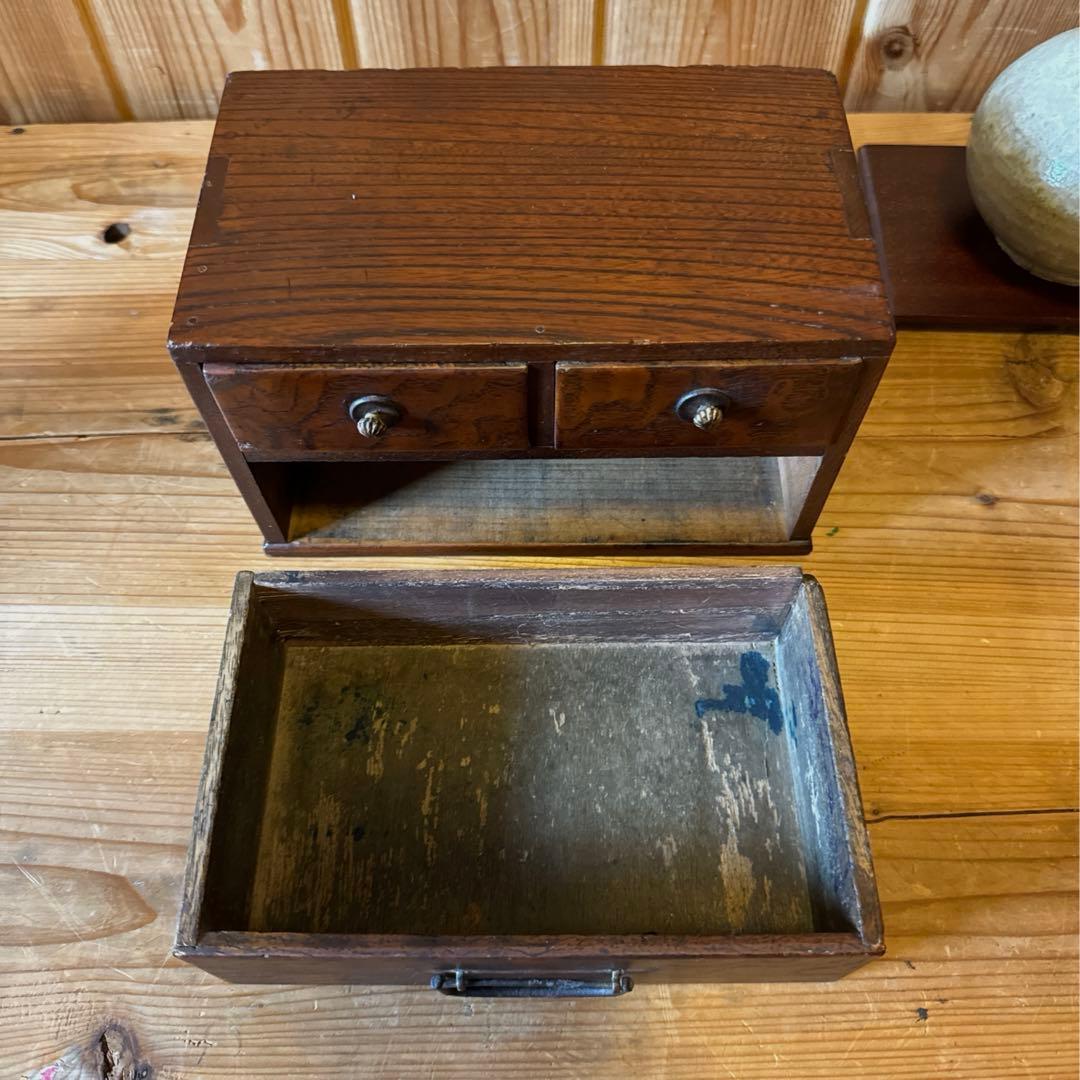 骨董　小家具　時代小抽斗　時代物　インテリア収納　アンティークボックス　組み木