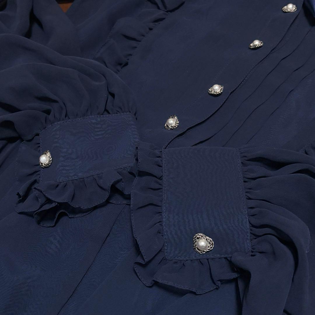 KIMIJIMA キミジマ ロングワンピース シースルー フリル シフォン