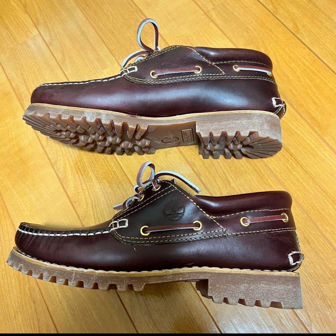 【美品】Timberland 3eye バーガンディ 27.0 デッキシューズ