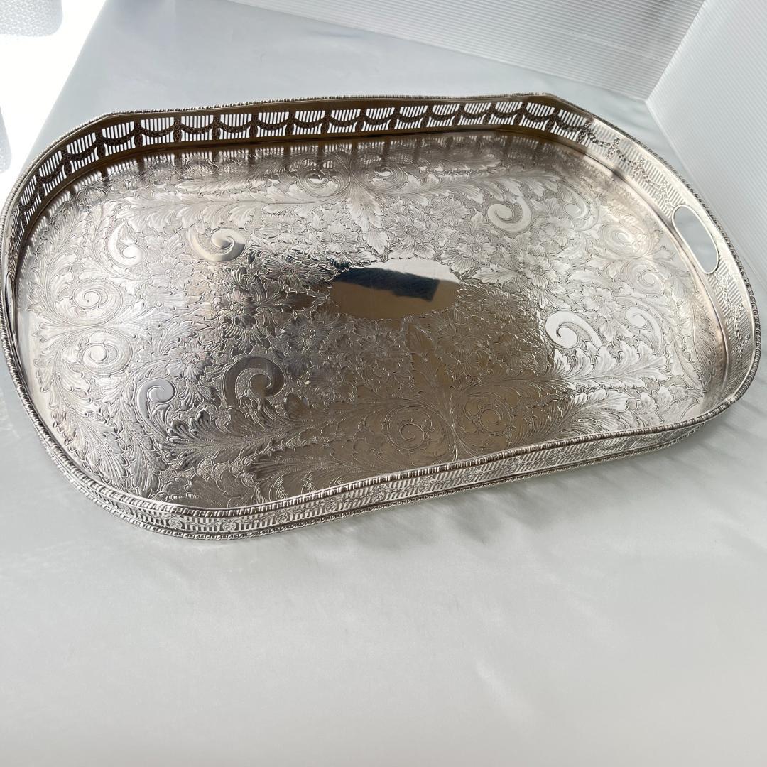 【Viners】 ギャラリートレー 56cm 【シルバープレート】 特大型