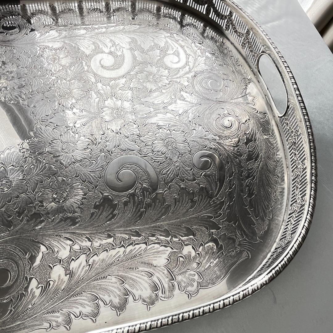 【Viners】 ギャラリートレー 56cm 【シルバープレート】 特大型